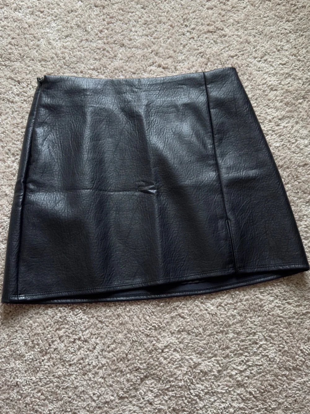 Women’s Black Faux Leather Mini Skirt